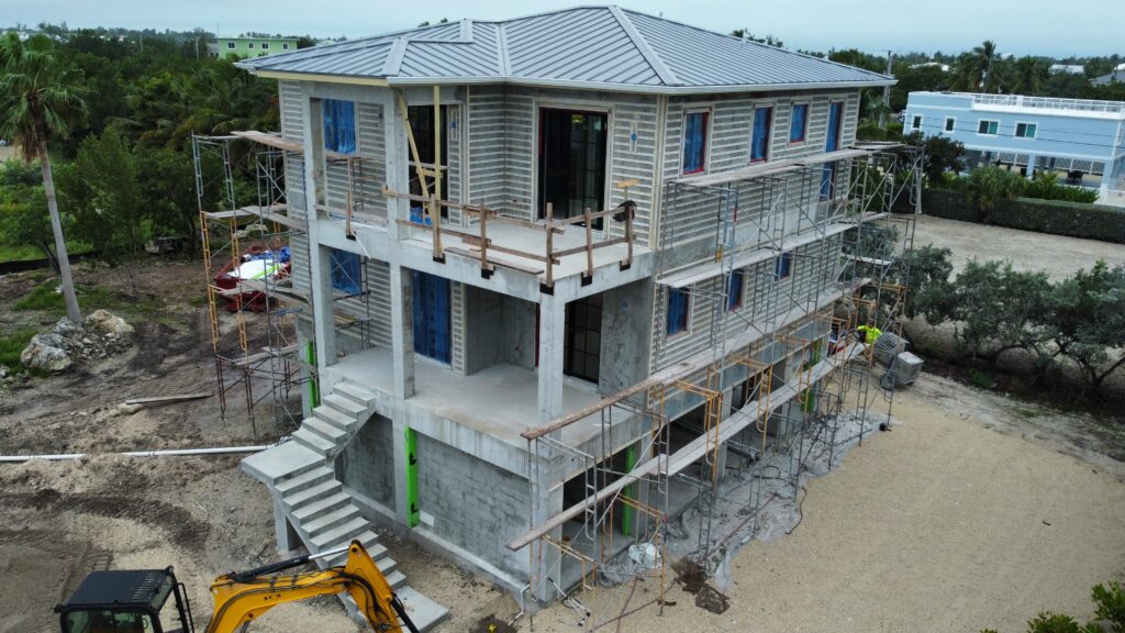 Stucco application process in a house stucco durability Florida weather-resistant home materials