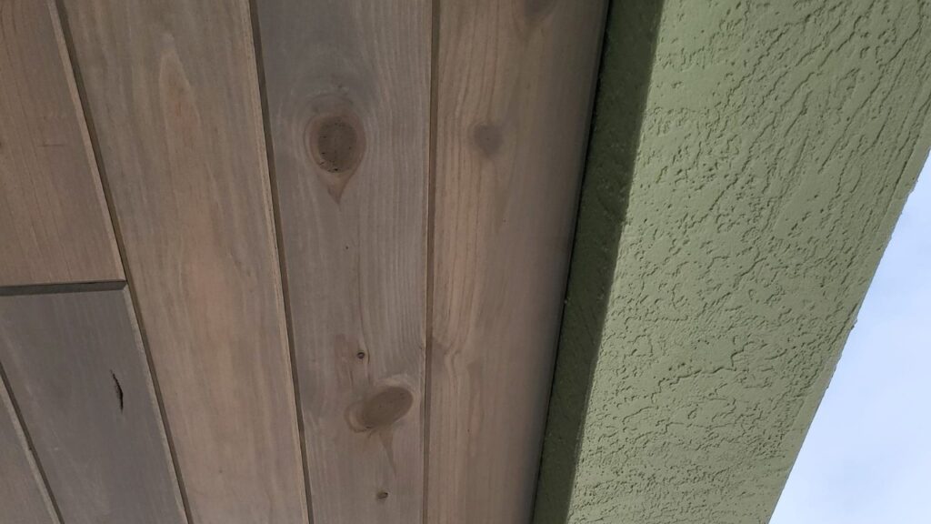 Wood panel ceiling installation in a Key Largo home