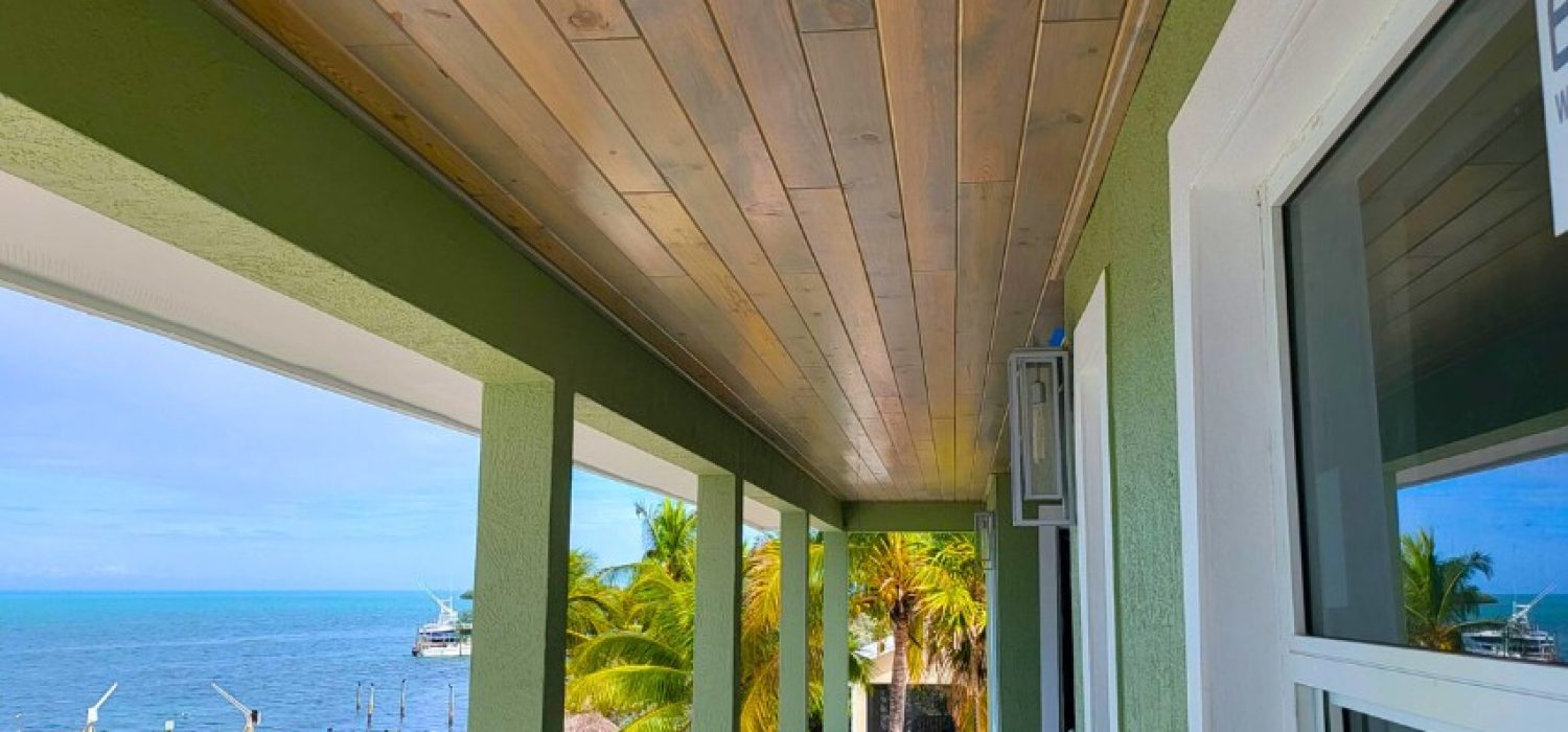 Residential T&G Tongue and Groove wood paneling in Marathon, Florida, After work